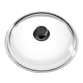 Eurolux Full glass lid ø 28 cm, incl. lid knob