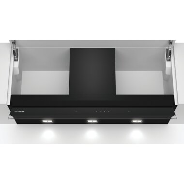 Siemens LJ97BAM60, iQ500, Integrierte Designhaube, 90 cm, Klarglas schwarz bedruckt