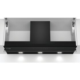 Siemens lj97bam60, iQ500, Integrated design hood, 90 cm, clear glass black printed