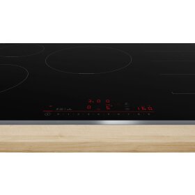 Bosch pxv845hc1e, Series 6, Induction cooktop, 80 cm, Black, With frame on top