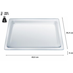 Neff Z11GU20X0, glass pan, 30 x 455 x 364 mm