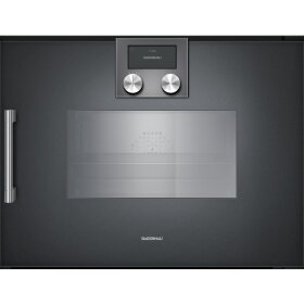 Gaggenau bsp270101, 200 series, built-in compact steam oven, 60 x 45 cm, door hinge: right, anthracite