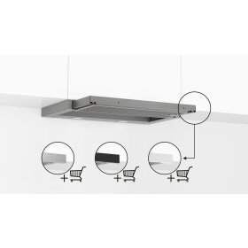Bosch dfl063w56, series 2, flat screen hood, 60 cm, silver metallic